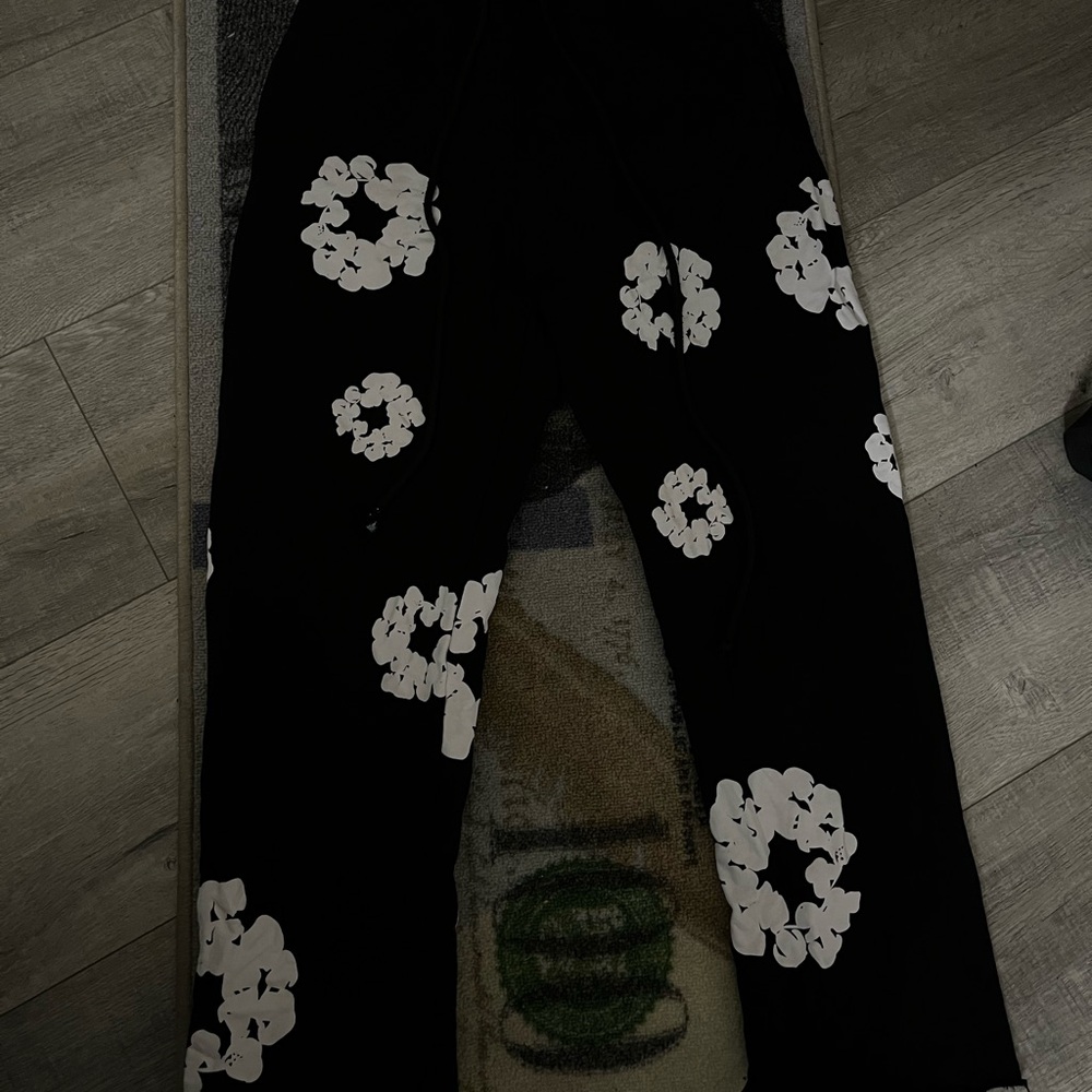 small denim tear sweatpants